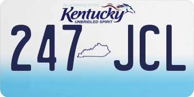 KY license plate 247JCL