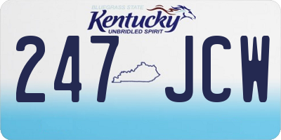KY license plate 247JCW