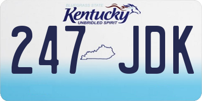 KY license plate 247JDK