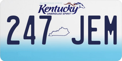 KY license plate 247JEM