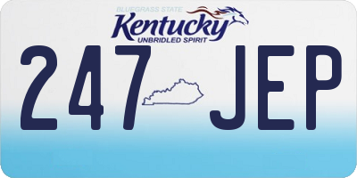 KY license plate 247JEP