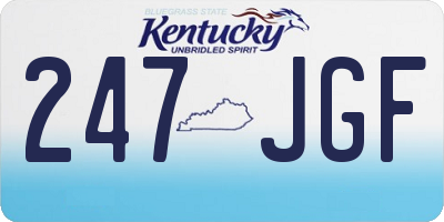 KY license plate 247JGF