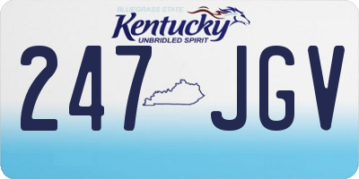 KY license plate 247JGV