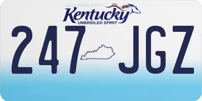 KY license plate 247JGZ