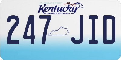 KY license plate 247JID