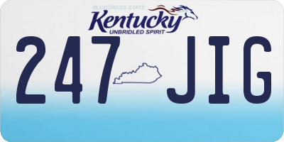 KY license plate 247JIG