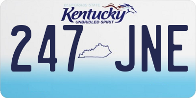 KY license plate 247JNE