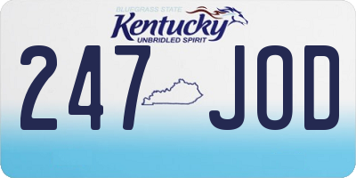 KY license plate 247JOD