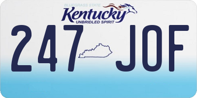 KY license plate 247JOF