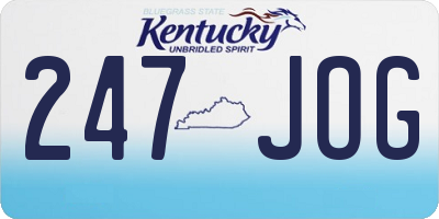 KY license plate 247JOG