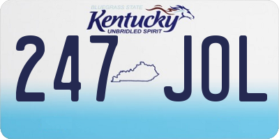 KY license plate 247JOL