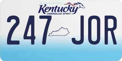 KY license plate 247JOR