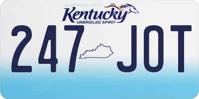 KY license plate 247JOT