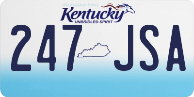 KY license plate 247JSA