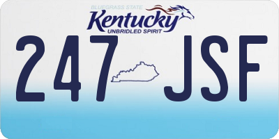 KY license plate 247JSF