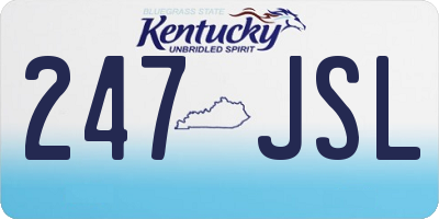 KY license plate 247JSL