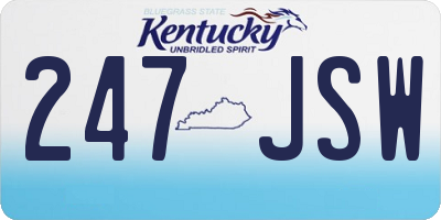 KY license plate 247JSW