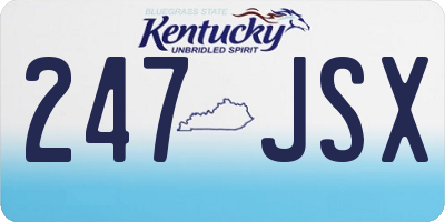 KY license plate 247JSX