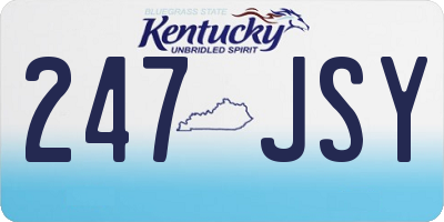 KY license plate 247JSY