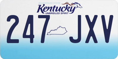 KY license plate 247JXV