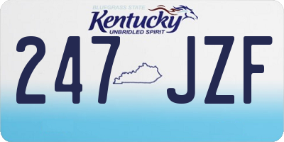 KY license plate 247JZF