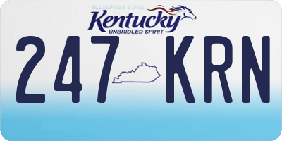 KY license plate 247KRN