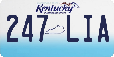 KY license plate 247LIA