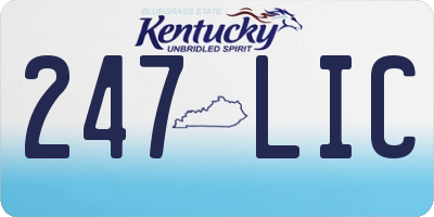 KY license plate 247LIC