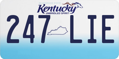 KY license plate 247LIE