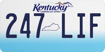 KY license plate 247LIF