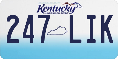 KY license plate 247LIK