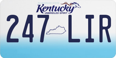 KY license plate 247LIR