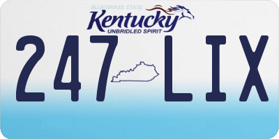 KY license plate 247LIX