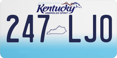 KY license plate 247LJO