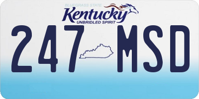 KY license plate 247MSD