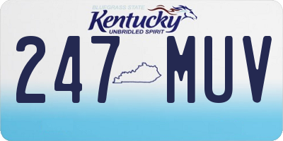 KY license plate 247MUV
