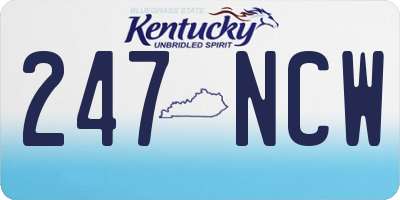 KY license plate 247NCW