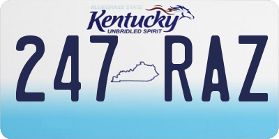 KY license plate 247RAZ
