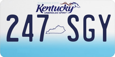 KY license plate 247SGY