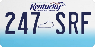 KY license plate 247SRF