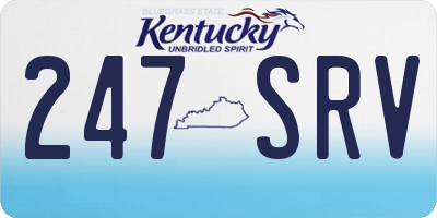 KY license plate 247SRV