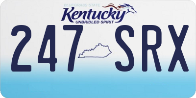 KY license plate 247SRX