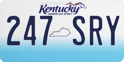 KY license plate 247SRY