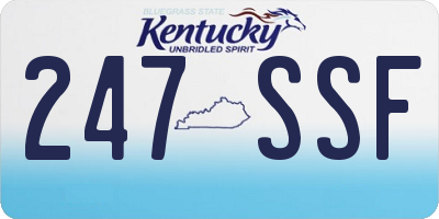 KY license plate 247SSF