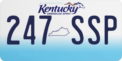 KY license plate 247SSP