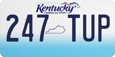 KY license plate 247TUP