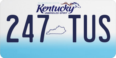 KY license plate 247TUS