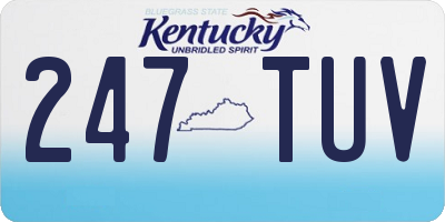KY license plate 247TUV