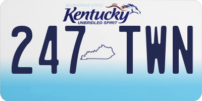 KY license plate 247TWN