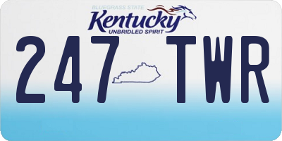 KY license plate 247TWR